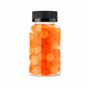 Cold and cough gummy supplement bottle with zinc formula