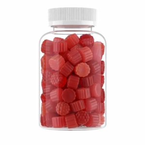 Keratin hair skin and nails gummy supplement bottle