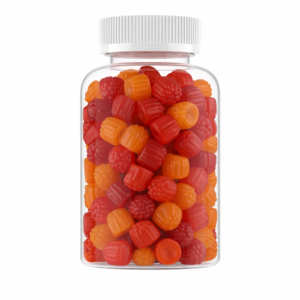 Apple cider gummies bottle with B12 supplement label