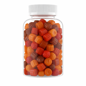 Immune support gummy bottle with Vitamin D3 formula