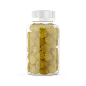 Supplement gummy bottle in product render style